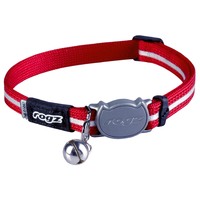 Rogz Alleycat Adjustable Safeloc Cat Collar Red 11mm