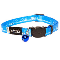 Rogz Kiddycat Safeloc Polyester Cat Collar Royal Birds 8mm