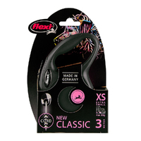 Flexi Classic Retractable Cord Dog Lead Black XS 3m