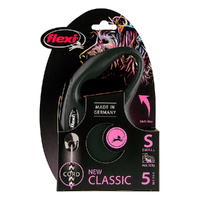 Flexi Classic Retractable Cord Dog Lead Black Small 5m