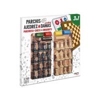 Parcheesi-Chess-Draughts with Accessories Board Game 40cm x 40cm