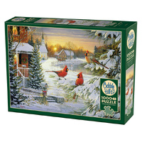 Cobble Hill Sunset Cardinals Jigsaw Puzzle incl Poster 1000 Pieces