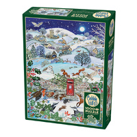 Cobble Hill Village on a Winter Night Jigsaw Puzzle 1000 Pieces