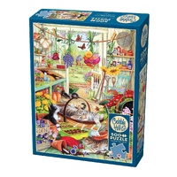 Cobble Hill Potting Shed Cats Jigsaw Puzzle incl Poster 500 Pieces