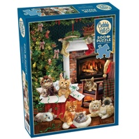 Cobble Hill Christmas Kittens Jigsaw Puzzle incl Poster 500 Pieces