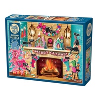 Cobble Hill Merry Catmas Jigsaw Puzzle incl Poster 500 Pieces