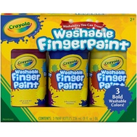 Crayola Washable Finger Paint Colors for Kids 2+ Non-Toxic 3 Count