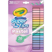 Crayola Pastel Super Tips Washable Markers Non-Toxic 20 Count