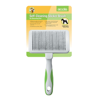 Andis Self-Cleaning Slicker Brush Pet Dog Grooming Tool White Green