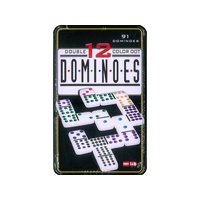 Double 12 Color Dot Dominoes in Tin 91pcs (DOM910066)