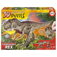 Educa 3D Creature Cardboard Puzzle T-Rex 82 Pieces (EDU19182)
