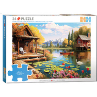 Eurographics Connecting Pieces Cottage by the Lake Jigsaw Puzzle 24pc (EUR66016)