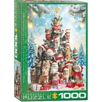 Eurographics Christmas Tree Cats Jigsaw Puzzle 1000 Pieces