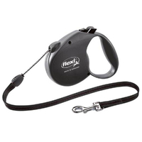 Flexi Standard 5m Cord Retractable Pet Dog Safety Lead Black Small