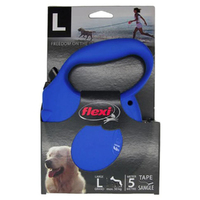 Flexi Standard 5m Tape Retractable Pet Dog Safety Lead Blue Large