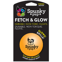Spunky Pup Fetch & Glow Durable Dog Toy Ball Medium 6cm