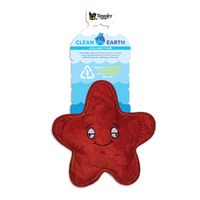 Spunky Pup Clean Earth Plush StarFish Dog Squeaker Toy Large