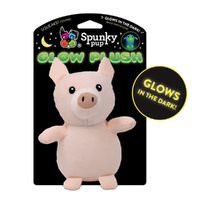 Spunky Pup Glow Plush Pig Interactive Durable Pet Dog Toy Large