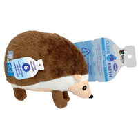 Spunky Pup Clean Earth Plush Hedgehog Pet Dog Squeaker Toy Large