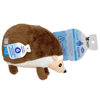 Spunky Pup Clean Earth Plush Hedgehog Pet Dog Squeaker Toy Small