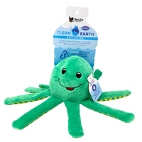 Spunky Pup Clean Earth Plush Octopus Pet Dog Squeaker Toy Large