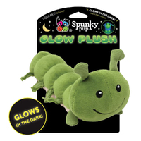 Spunky Pup Glow Plush Caterpillar Interactive Durable Pet Dog Toy Small