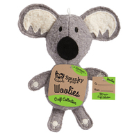 Spunky Pup Mini Woolies Koala Plush Interactive Dog Squeaker Toy