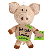 Spunky Pup Mini Woolies Pig Plush Interactive Dog Squeaker Toy