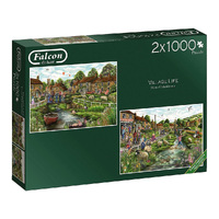 Falcon De Luxe Village Life Jigsaw Puzzles 2 x 1000 Pieces (FAL11216)