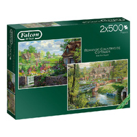 Falcon De Luxe Romantic Countryside Cottages Jigsaw Puzzles 2x 500pcs (FAL11261)