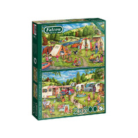 Falcon De Luxe Camping & Caravaning Jigsaw Puzzles 2 x 1000 Pieces (FAL11346)