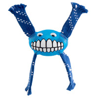 Rogz Flossy Grinz Oral Care Dog Squeaker Toy Blue Small
