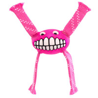Rogz Flossy Grinz Oral Care Dog Squeaker Toy Pink Small