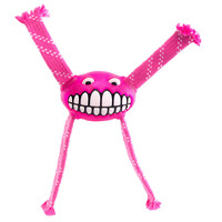 Rogz Flossy Grinz Oral Care Dog Squeaker Toy Pink Medium