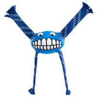 Rogz Flossy Grinz Oral Care Dog Squeaker Toy Blue Large