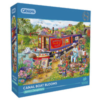 Gibsons Canal Boat Blooms by Janice Daughters Jigsaw Puzzle 1000 Pieces