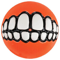 Rogz Grinz Ball Interactive Dog Toy Orange Small 49mm