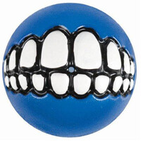 Rogz Grinz Ball Interactive Dog Toy Blue Medium 78mm
