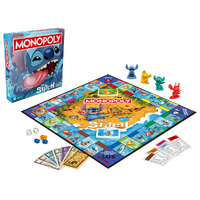 Monopoly Disney Stitch Family Board Game 2-4 Players Ages 8+ (HASG0388)