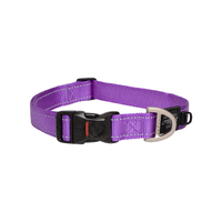 Rogz Classic Lockable Reflective Dog Collar Purple XL