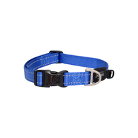 Rogz Classic Lockable Reflective Dog Collar Blue Large