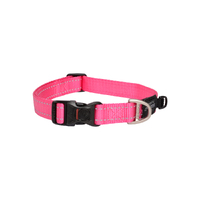 Rogz Classic Lockable Reflective Dog Collar Pink Large