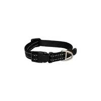 Rogz Classic Lockable Reflective Dog Collar Black Medium
