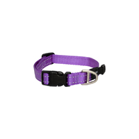 Rogz Classic Lockable Reflective Dog Collar Purple Medium
