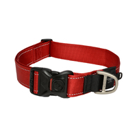 Rogz Classic Lockable Reflective Dog Collar Red XXL