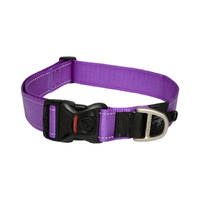 Rogz Classic Lockable Reflective Dog Collar Purple XXL