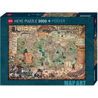 Heye Map Art Pirate World Jigsaw Puzzle + Poster 2000 Pieces (HEY29847)