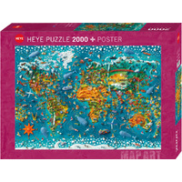 Heye Map Art Miniature World Jigsaw Puzzle + Poster 2000 Pieces (HEY29983)