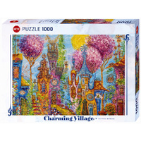 Heye Charming Village Pink Trees Jigsaw Puzzle 1000 Pieces (HEY30012)