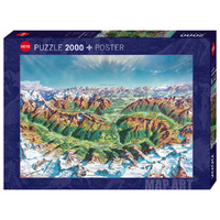 Heye Map Art Alpine Mountain World Jigsaw Puzzle 2000 Pieces (HEY30069)
